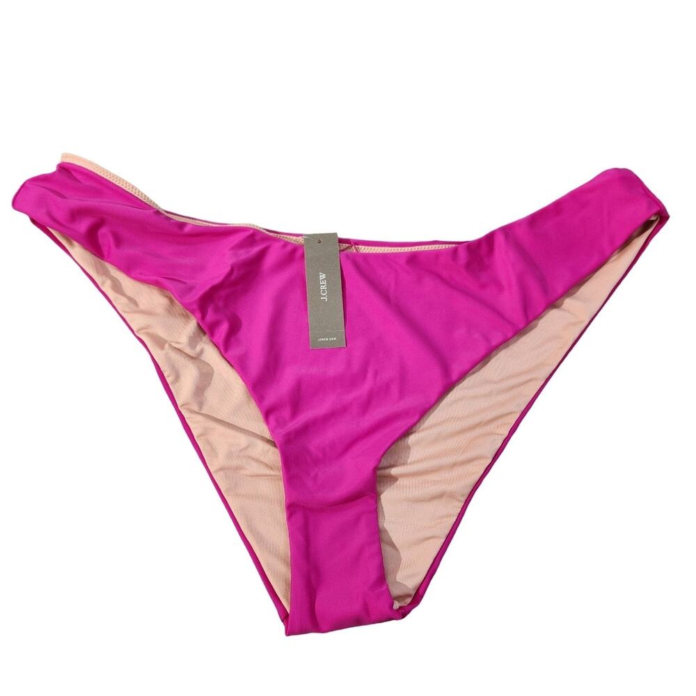 J. Crew Pink Curved Waist Cheeky Bikini Bottom New With Tags Womens Size 2XL